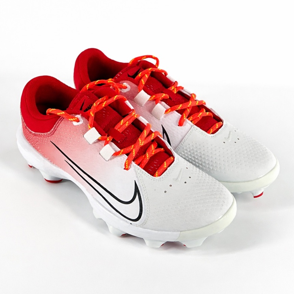 Nike Women's White and Red Athletic Cleats